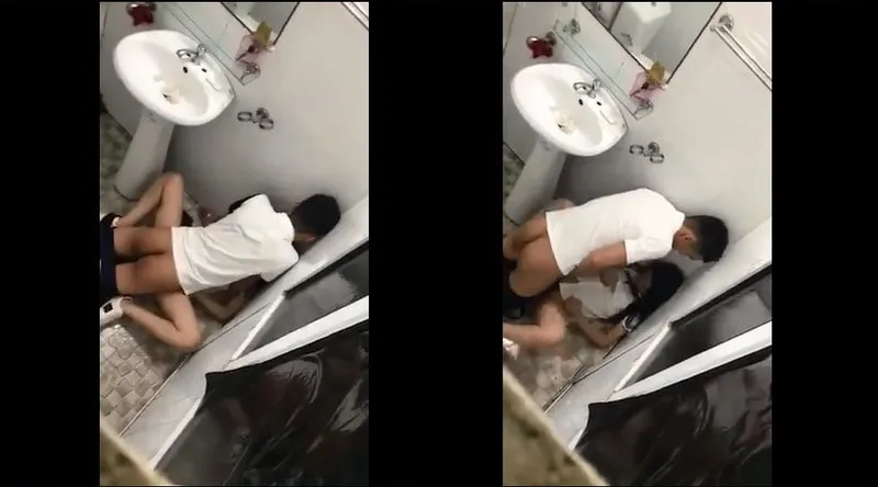 Bồ say xỉn và bạn trai trong phòng tắm nhà hàng